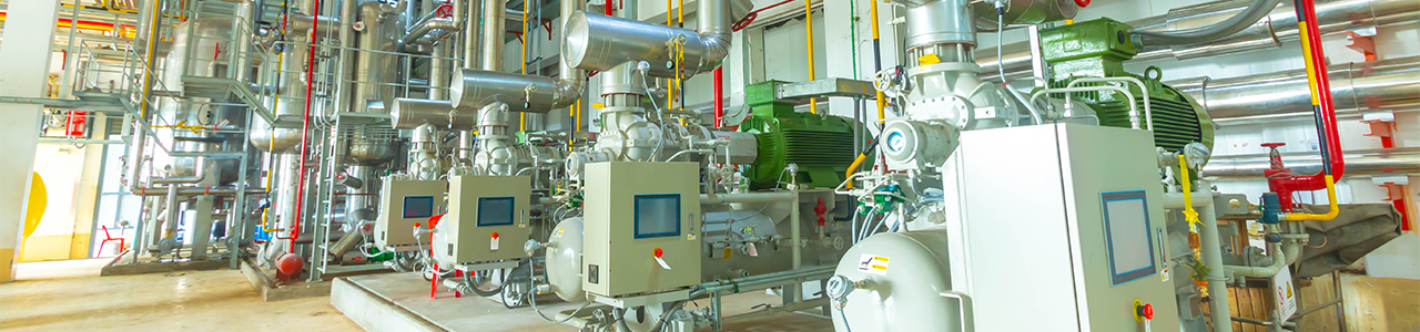 Interior view of Jennbacher generators in a central plant